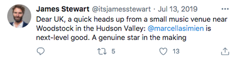 UK JOURNALIST JAMES STEWART SEES MARCELLA FOR THE FIRST TIME